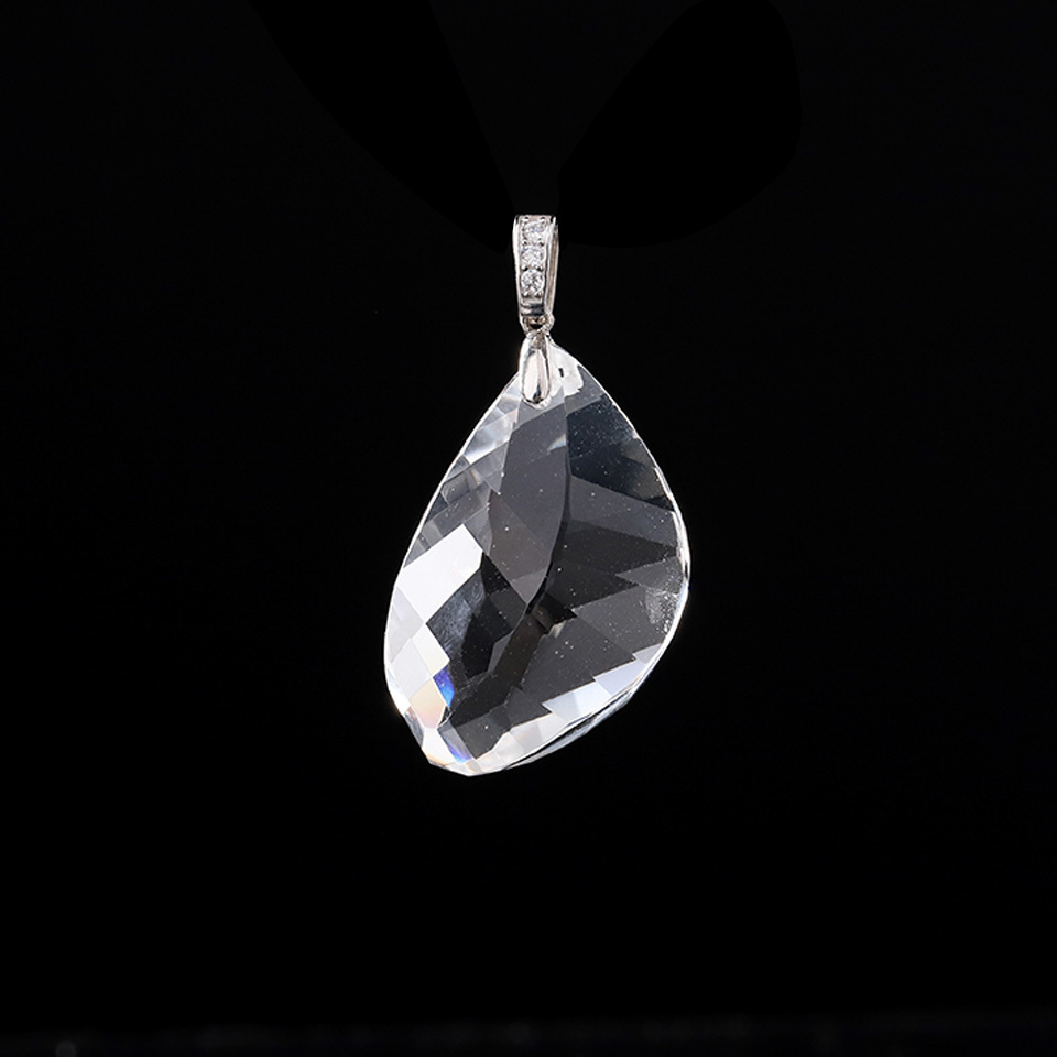 【愈】螺旋交响丨银彩光白水晶吊坠