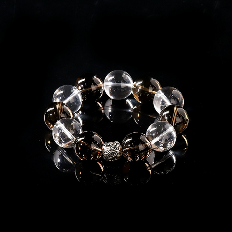 【礼】醒狮茶珀丨列姆白＆茶晶 手串