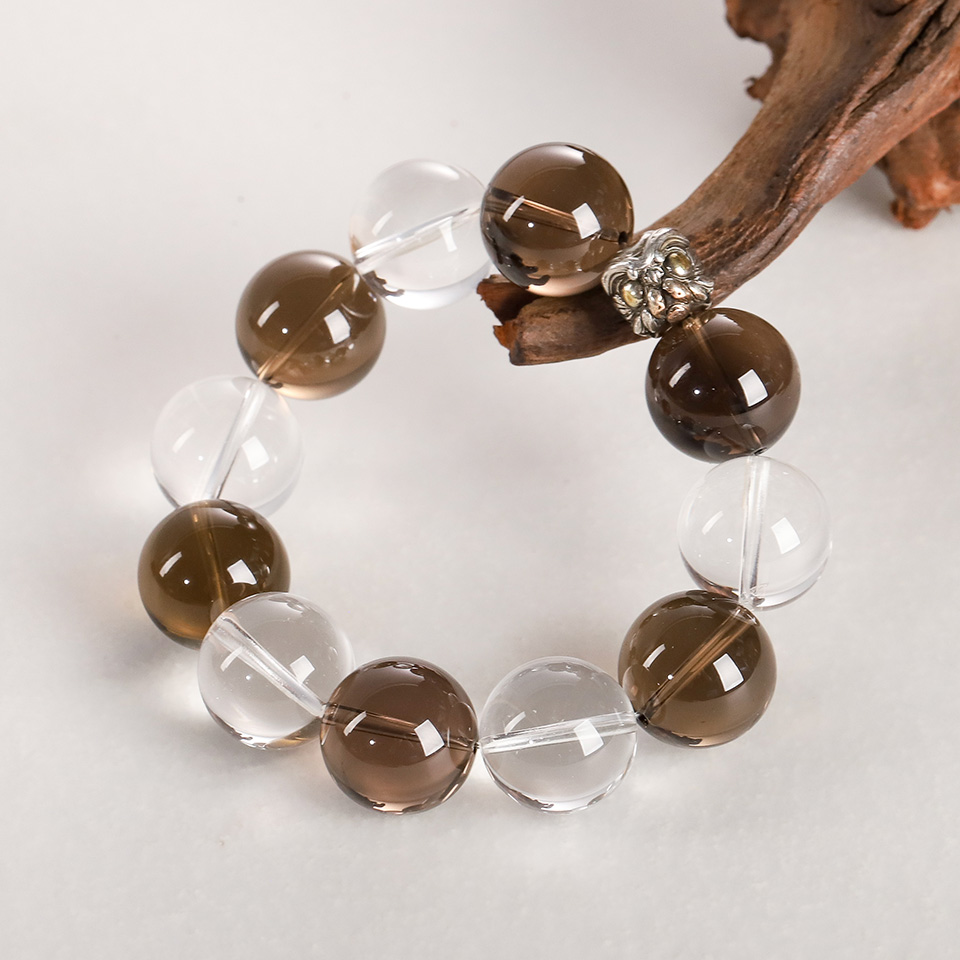 【礼】醒狮茶珀丨列姆白＆茶晶 手串