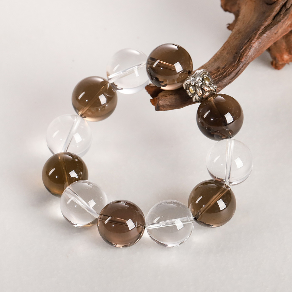 【礼】醒狮茶珀丨列姆白＆茶晶 手串