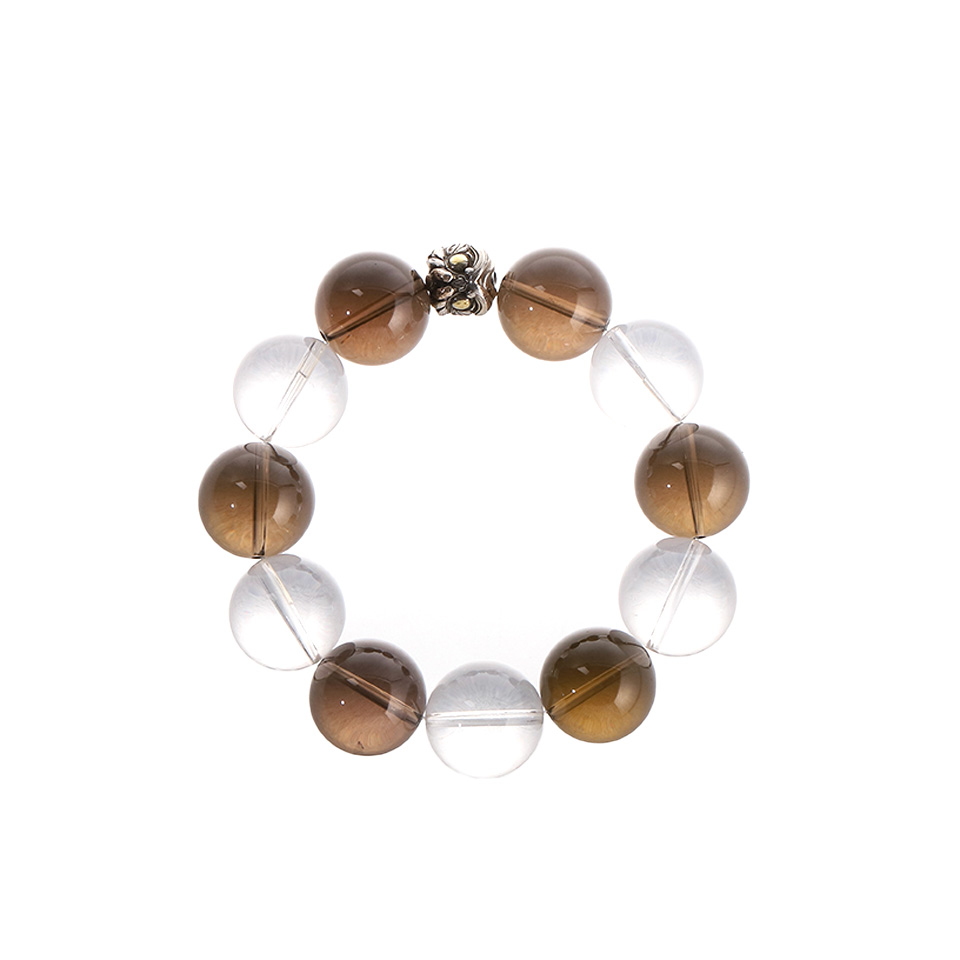 【礼】醒狮茶珀丨列姆白＆茶晶 手串