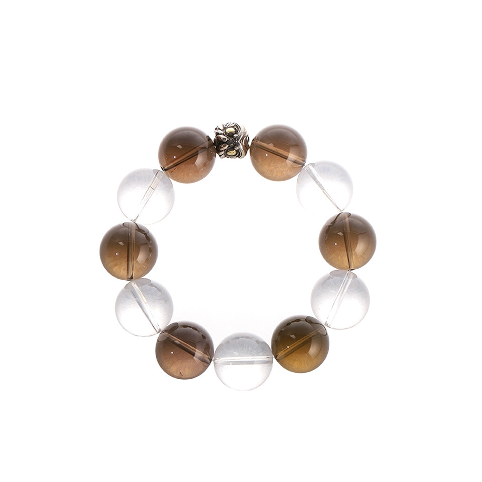 【礼】醒狮茶珀丨列姆白＆茶晶 手串