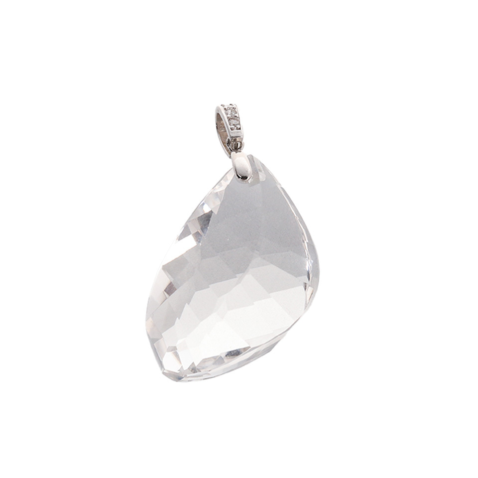 【愈】螺旋交响丨银彩光白水晶吊坠