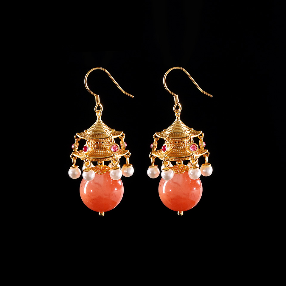 【爱】华夏祥瑞 | 南红宫殿 耳环