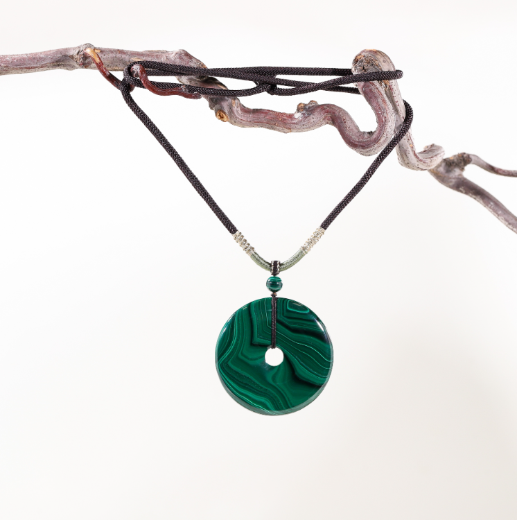 孔雀石平安扣吊坠【直播】