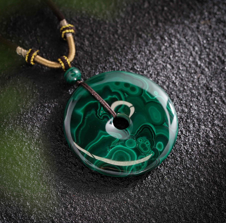 孔雀石平安扣吊坠【直播T】