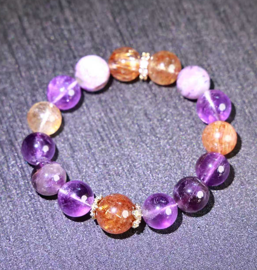 紫气东来紫水晶黑金超 手串【直播T】