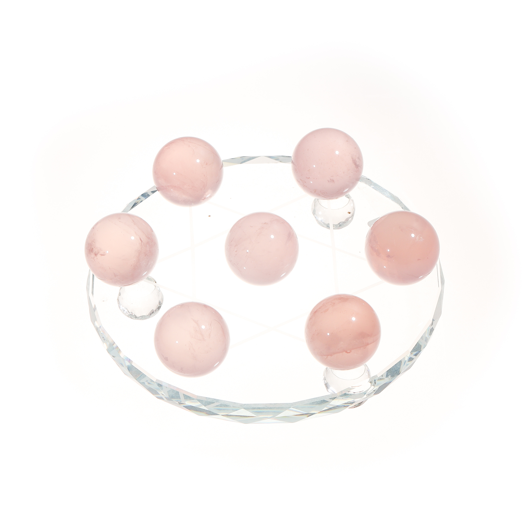 爱力圆满丨六芒星粉晶七星阵 摆件