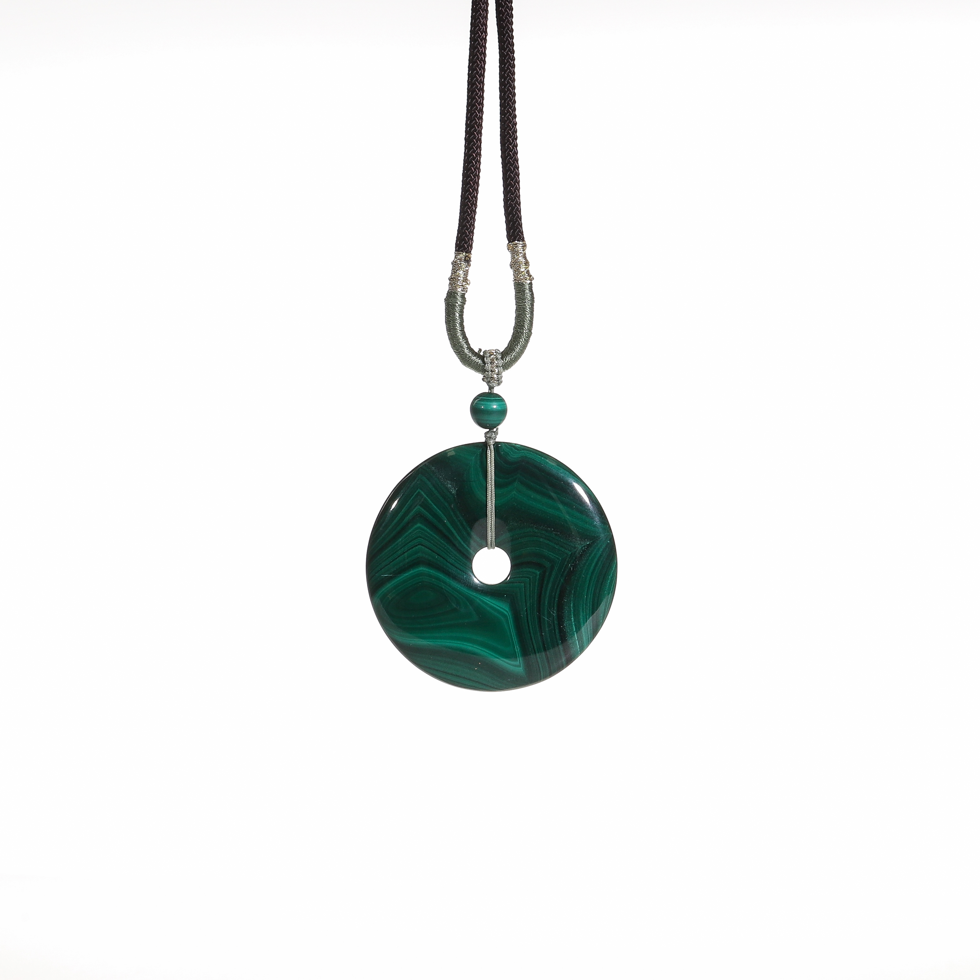 青羽护心｜埃及圣石 孔雀石平安扣