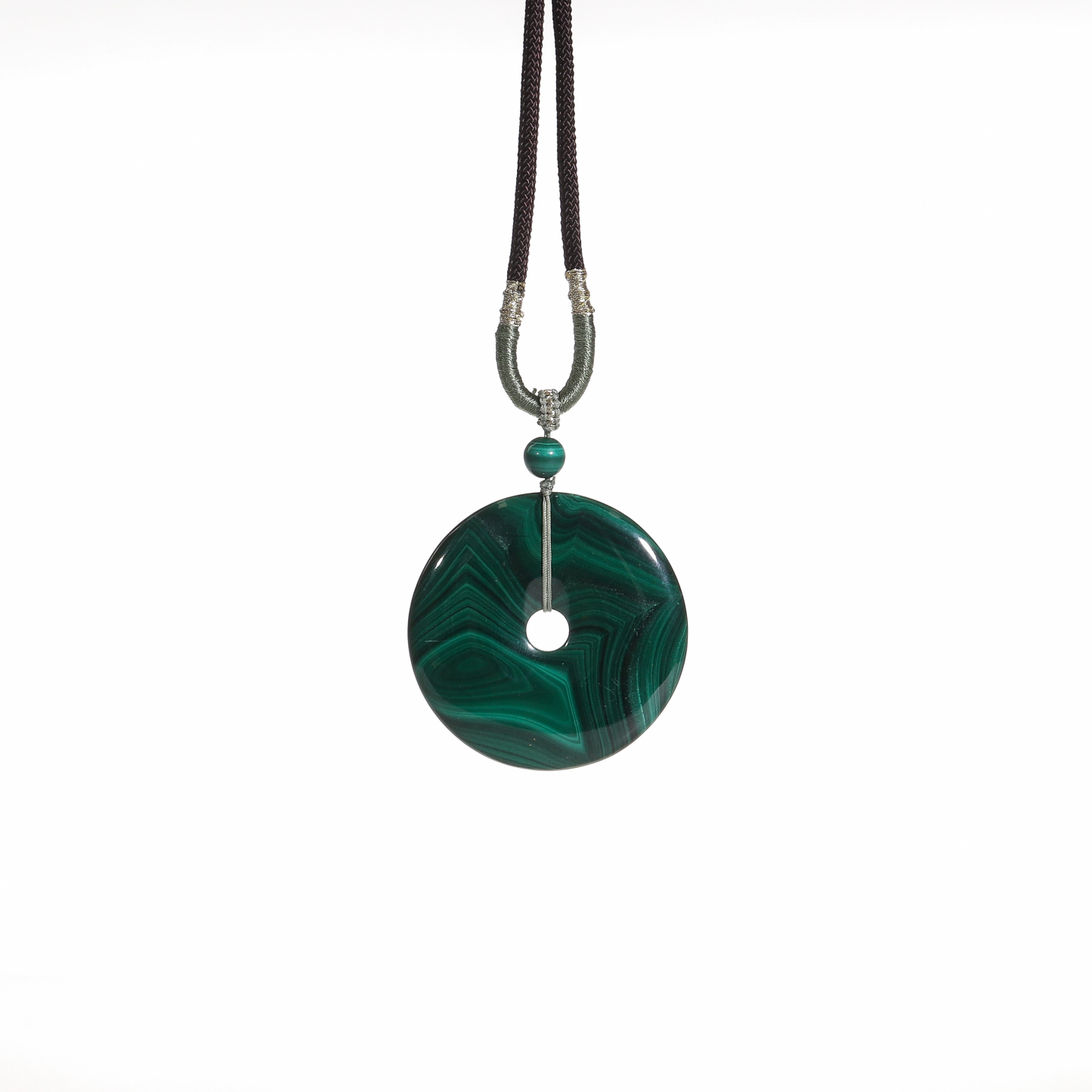 青羽护心｜埃及圣石 孔雀石平安扣