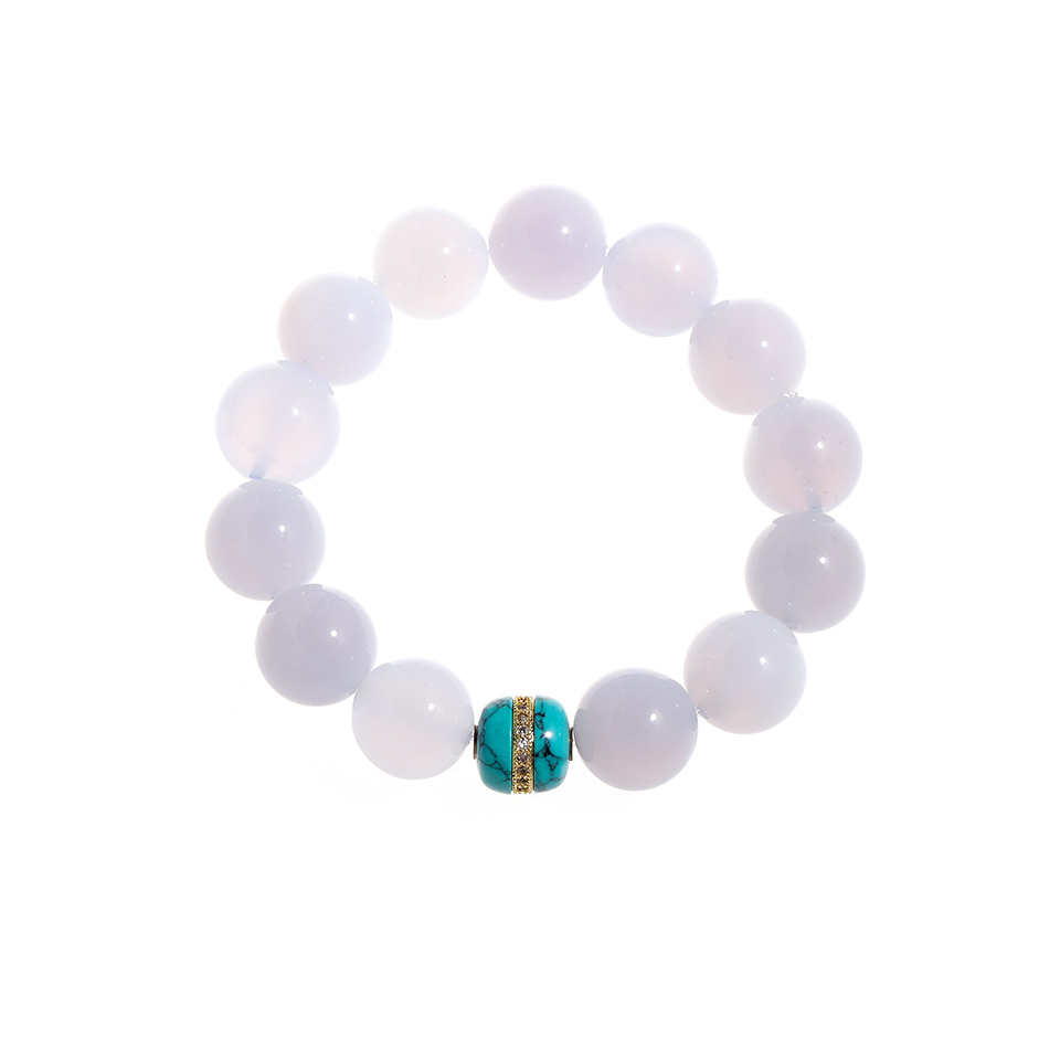 温润如玉丨蓝玉髓圆珠手串