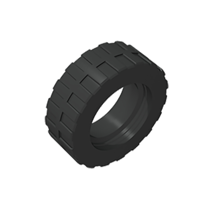 Tire 17.5mm D. x 6mm with Shallow Staggered Treads - Band Around Center of Tread-marstoy