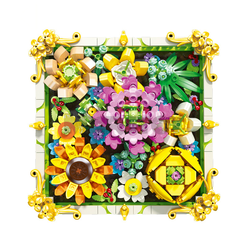 The 3D Decorative Building Blocks Flowers-marstoy