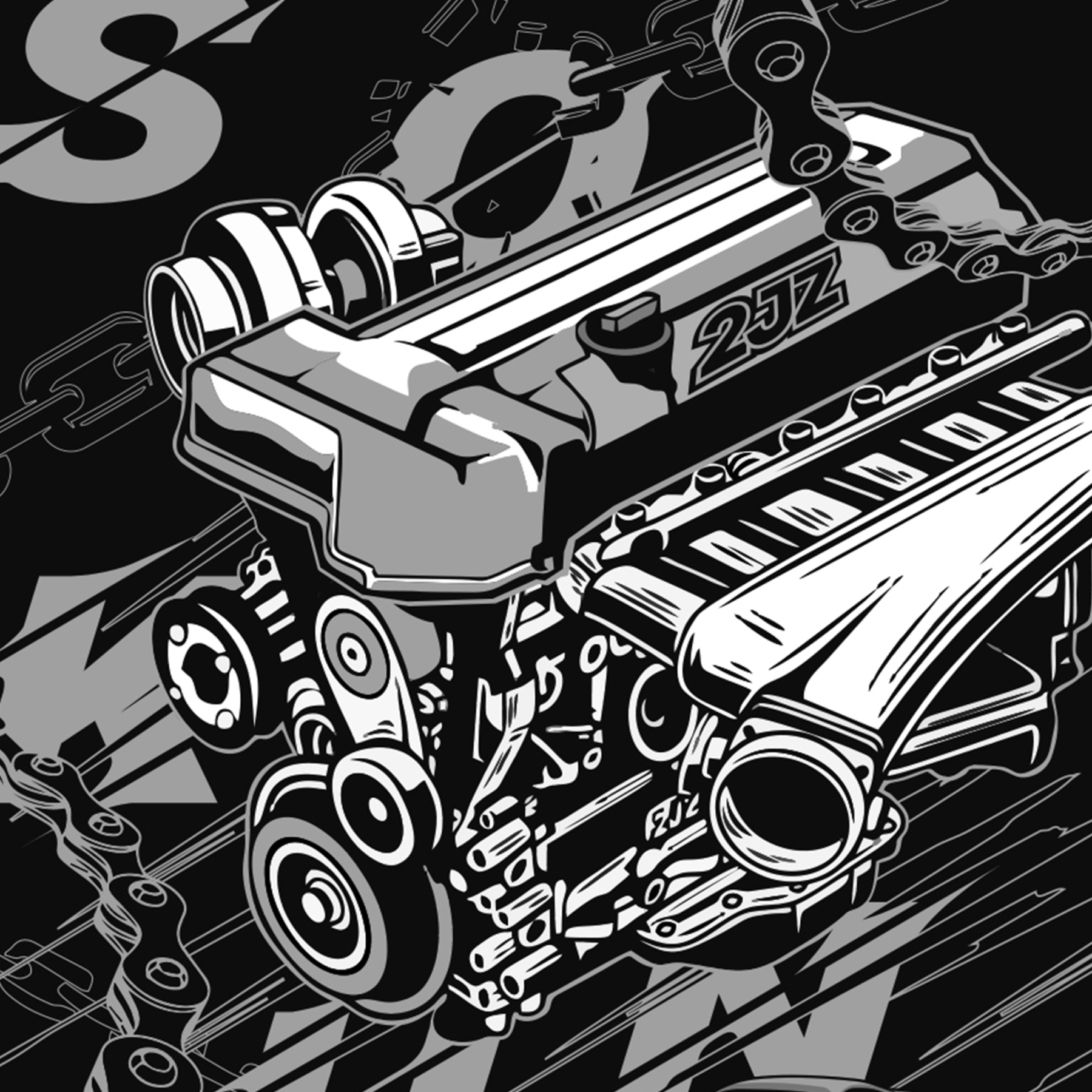 The 2JZ-GTE Engine without Motor