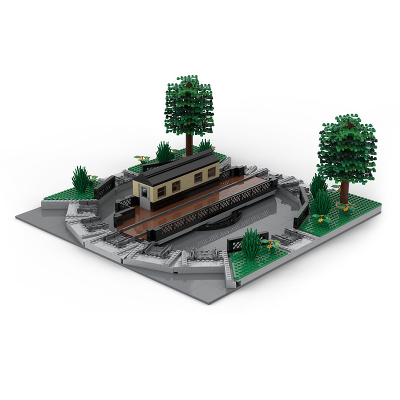Moc The Pont Tournant Ferroviaire Motorisé - Motorized Turntable Bridge-marstoy