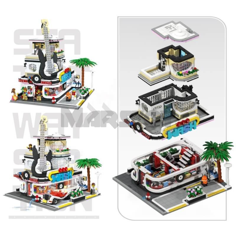 The Guitar House Music Concert Hall Car Wash Shop-marstoy