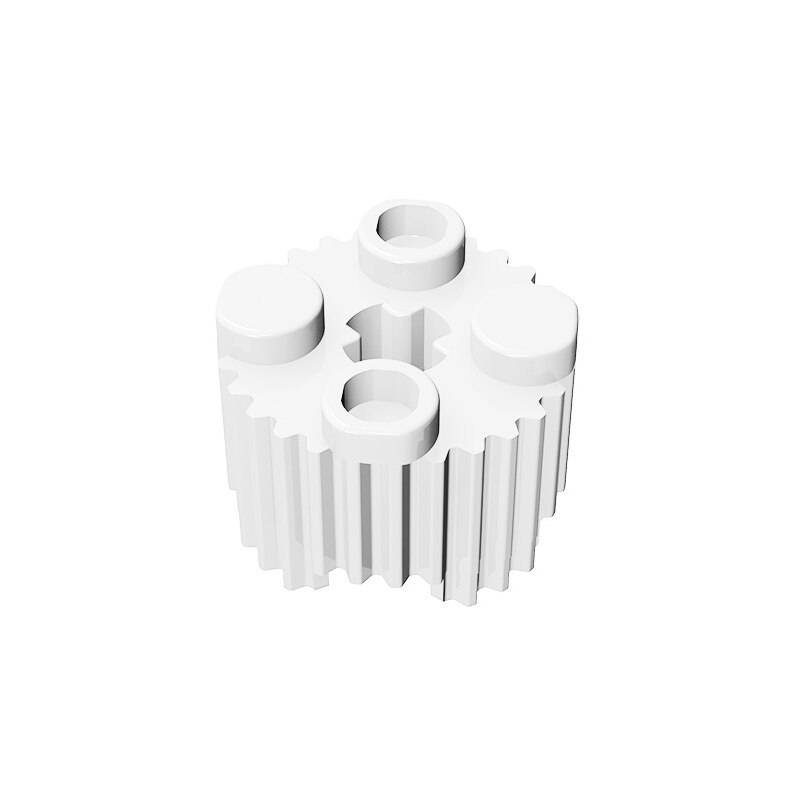 Brick Round 2 x 2 with Axle Hole and Grille / Fluted Profile-marstoy