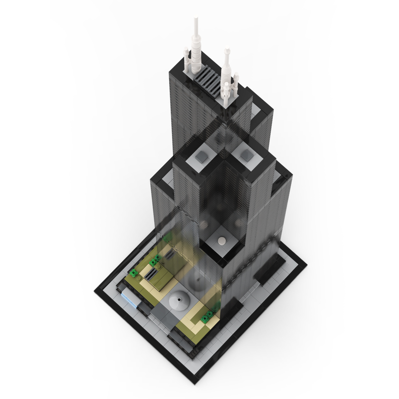 Moc The Willis Tower (Sears Tower) 1:800 Scale-marstoy