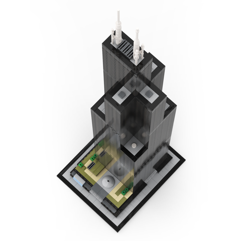 Moc The Willis Tower (Sears Tower) 1:800 Scale-marstoy
