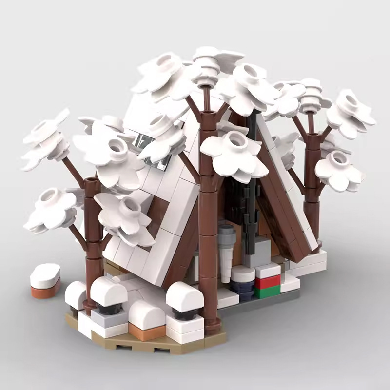 Moc The Mini  A-Frame Cabin - Winter Version-marstoy