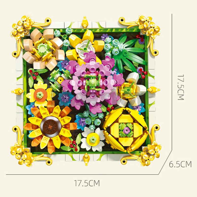 The 3D Decorative Building Blocks Flowers-marstoy