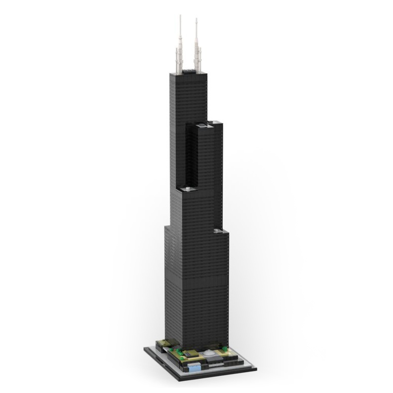 Moc The Willis Tower (Sears Tower) 1:800 Scale-marstoy