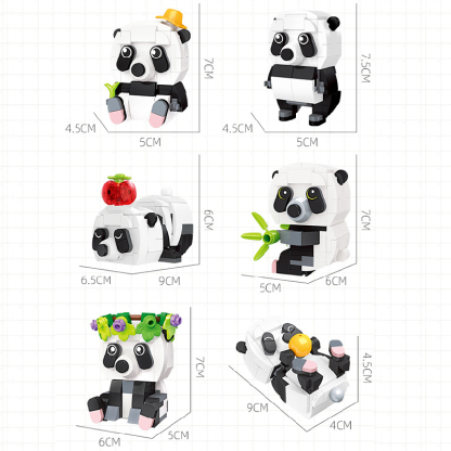 The Six Panda Toy Sets-marstoy
