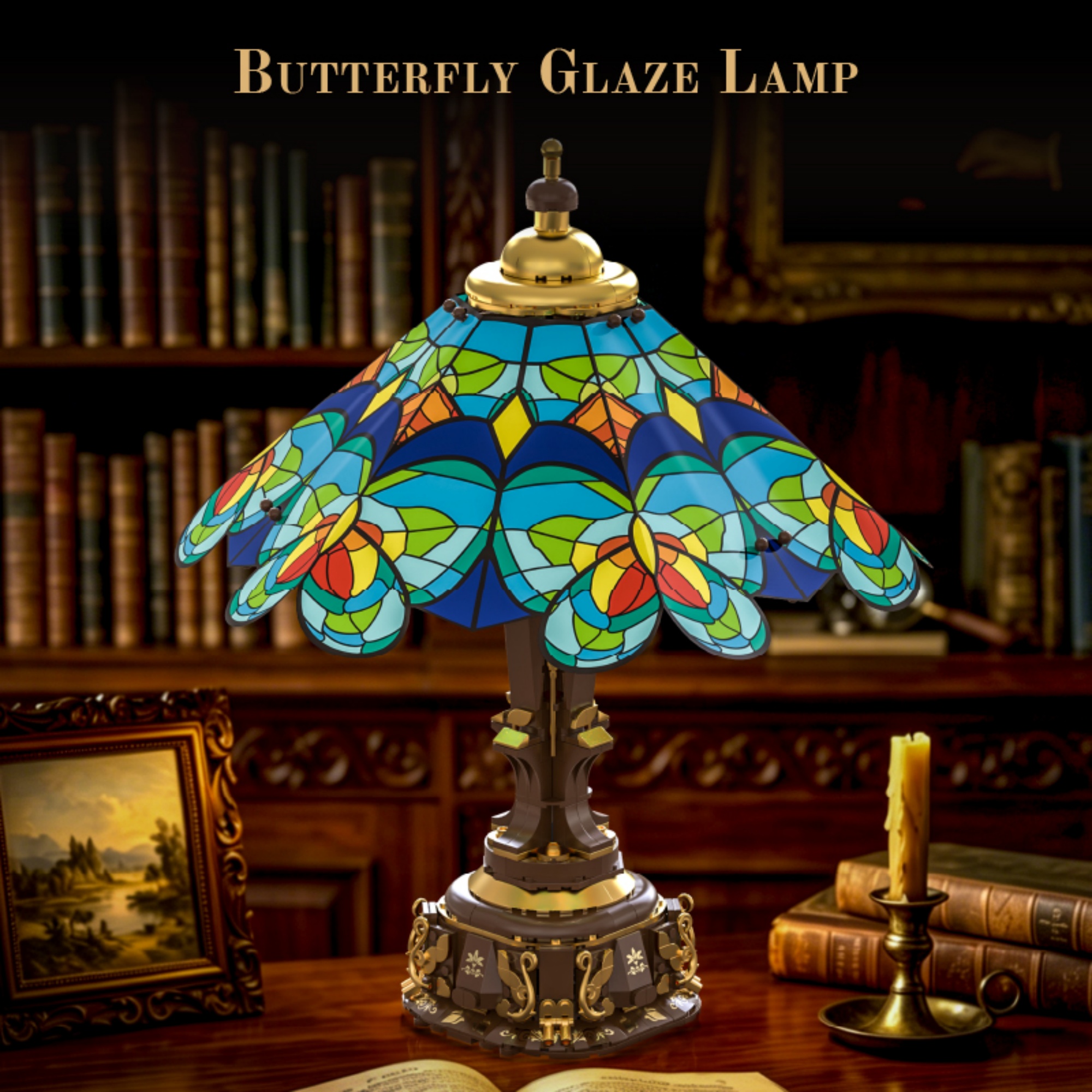 The Colorful Butterfly Glass Desk Lamp
