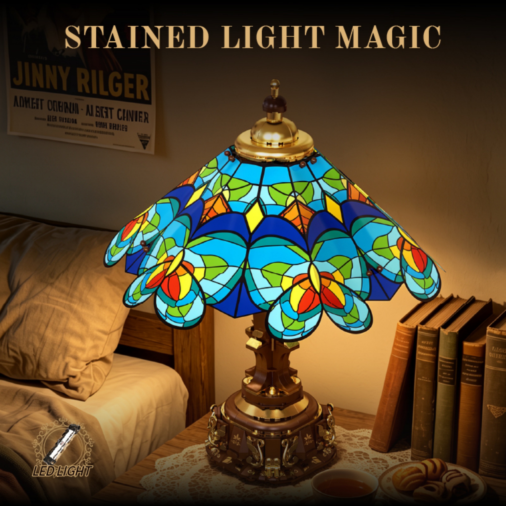 The Colorful Butterfly Glass Desk Lamp