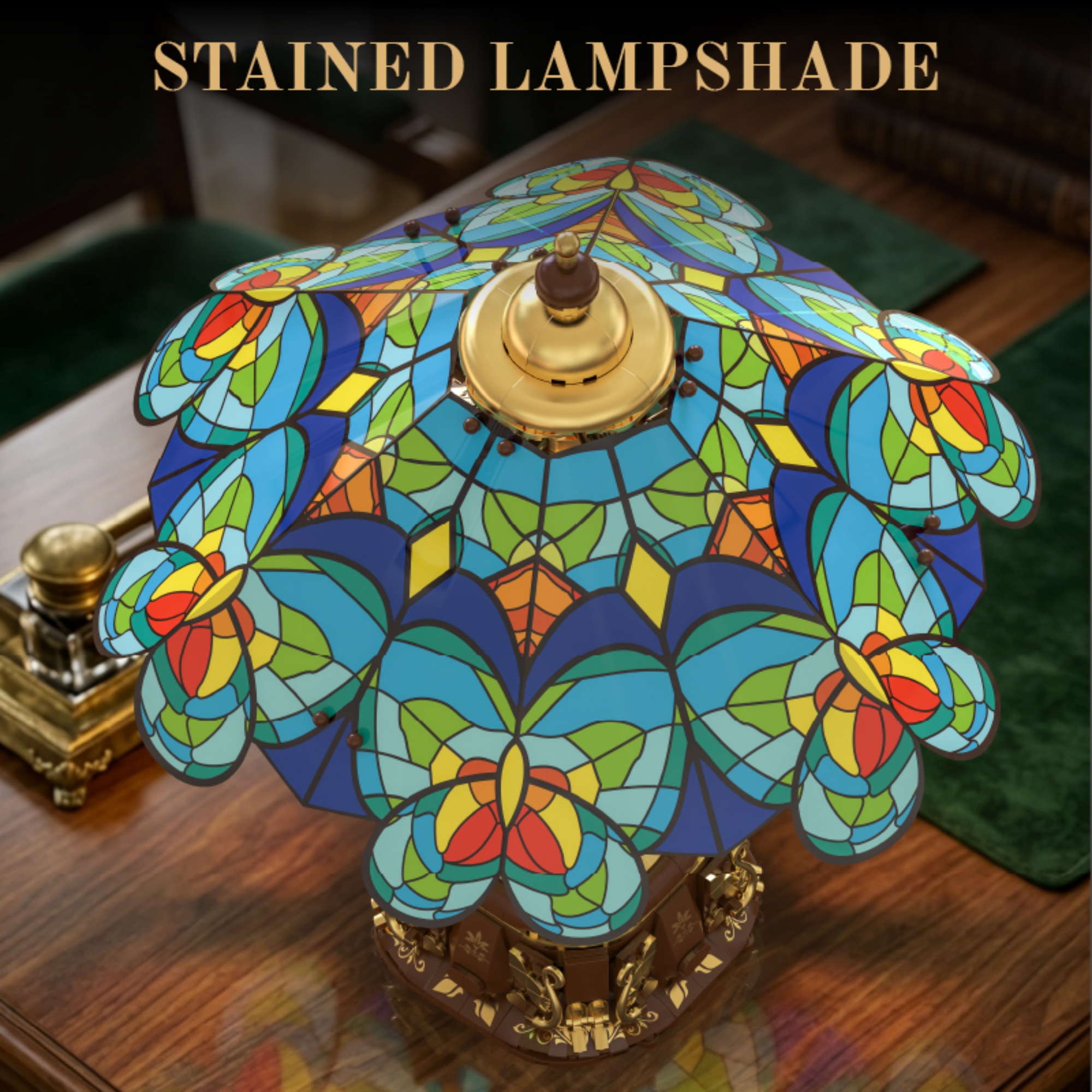 The Colorful Butterfly Glass Desk Lamp