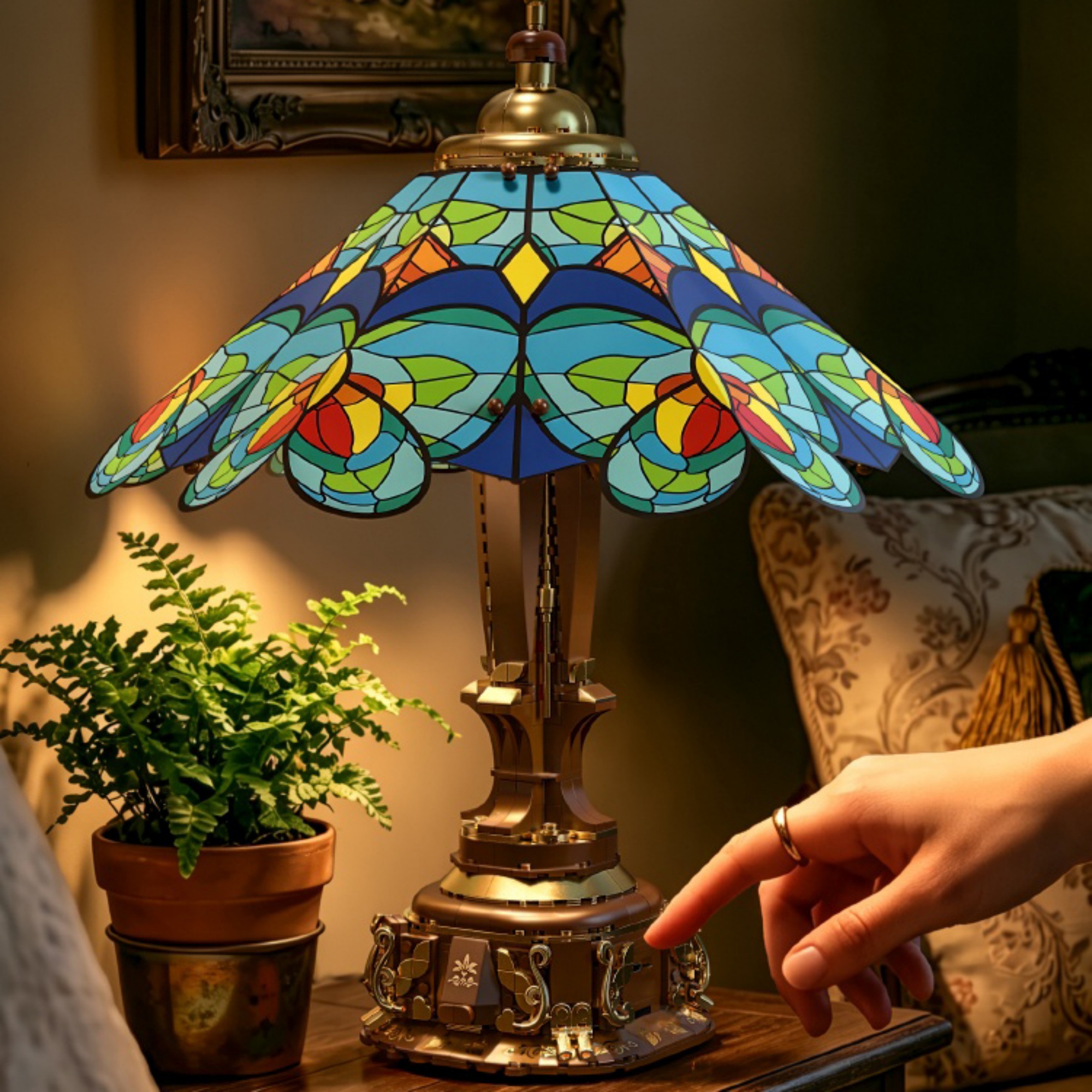 The Colorful Butterfly Glass Desk Lamp