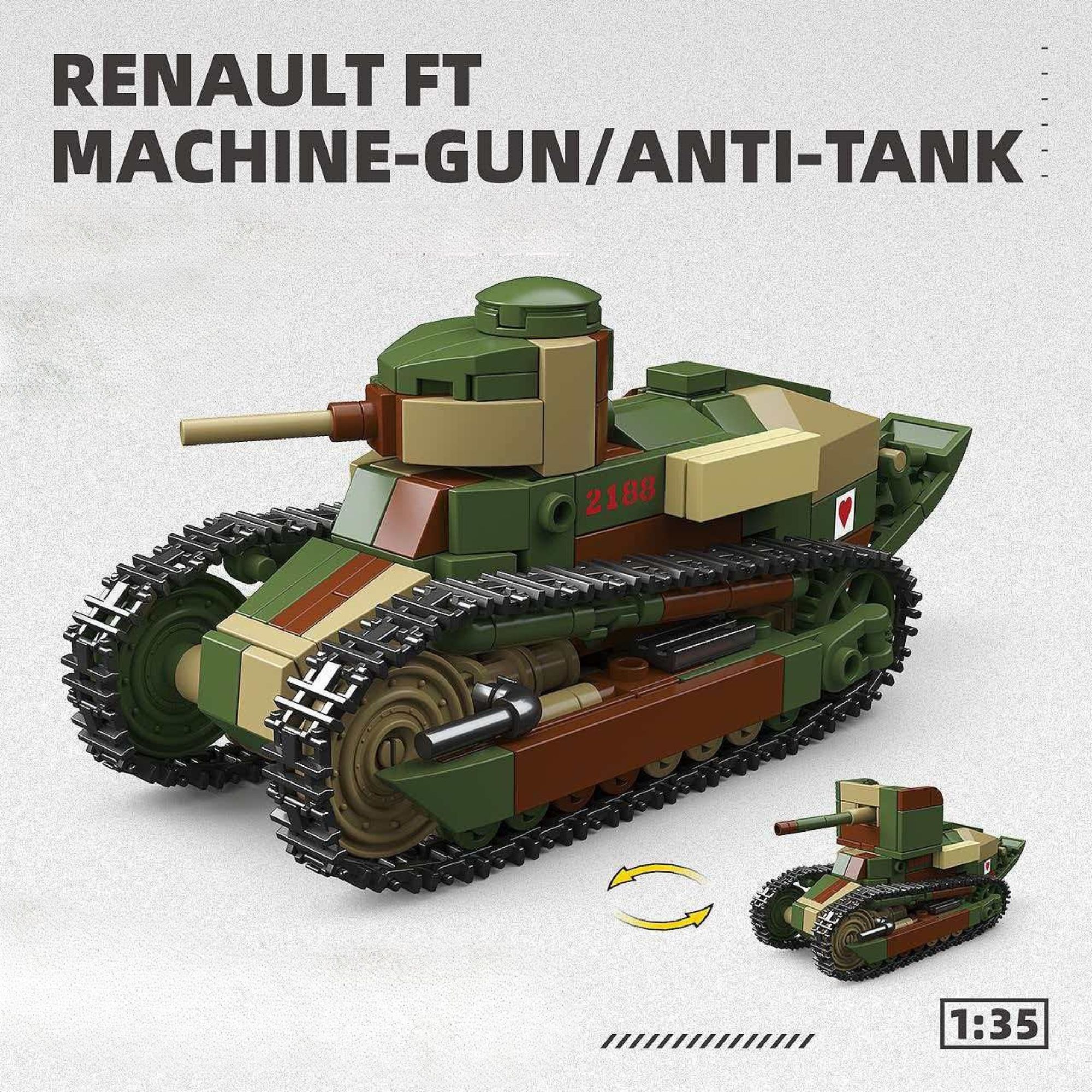 The RENAULT FT MACHINE-GUNANTI-TANK