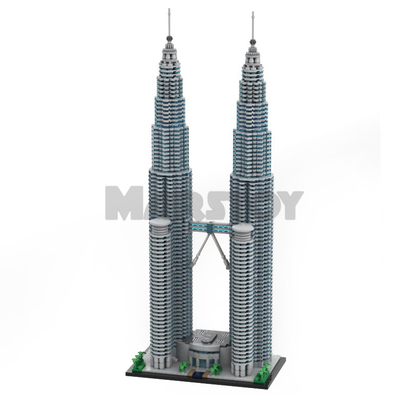 Moc The Petronas Towers 1:800 Scale-marstoy