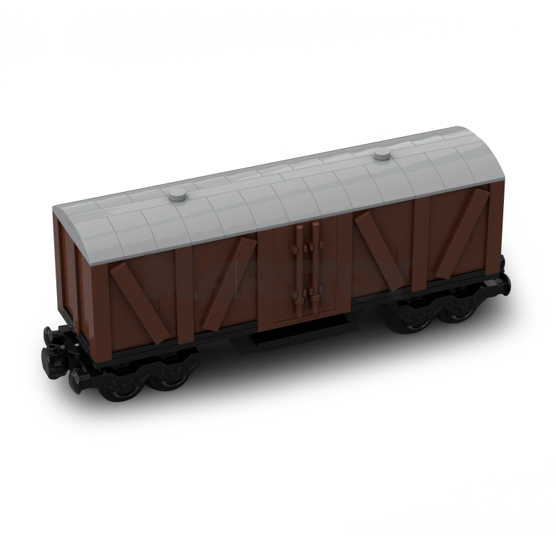 Moc The 7 stud wide 4axle box car for 10277 crocodile locomotive-marstoy