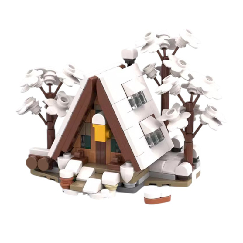 Moc The Mini  A-Frame Cabin - Winter Version-marstoy