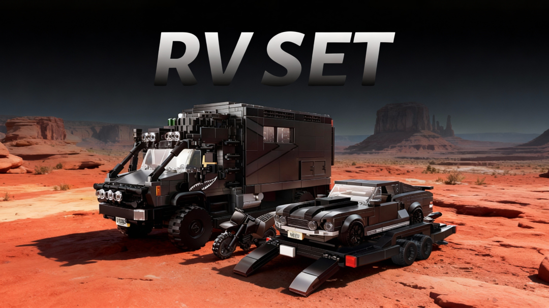 The Ultimate Brick Convoy: Unimog RV & Supercar Trailer-marstoy