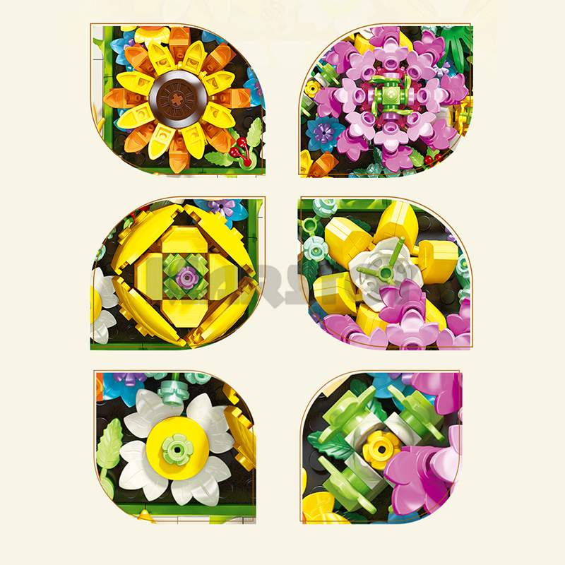 The 3D Decorative Building Blocks Flowers-marstoy