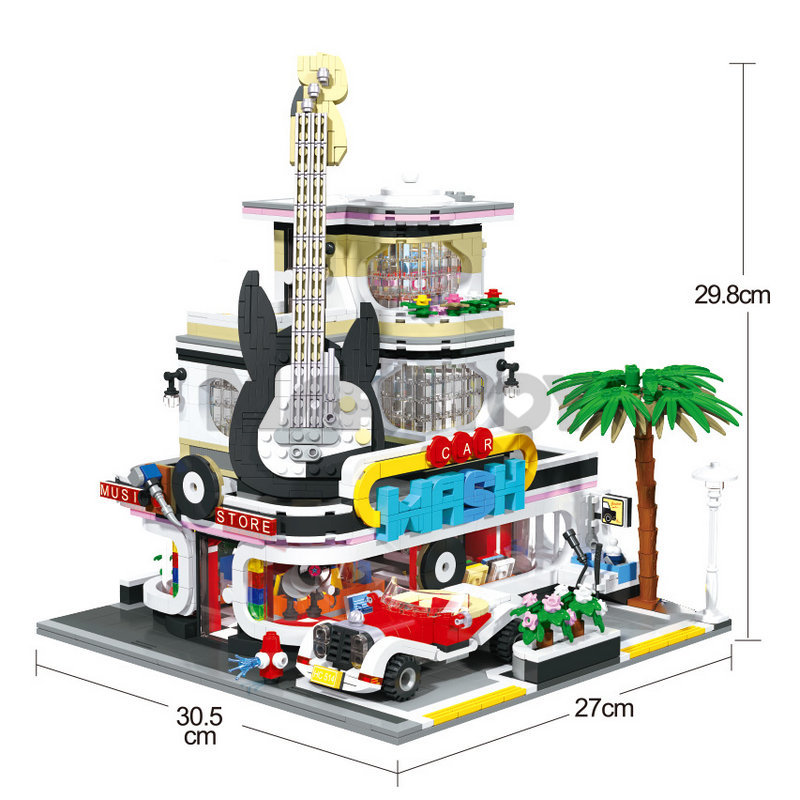 The Guitar House Music Concert Hall Car Wash Shop-marstoy