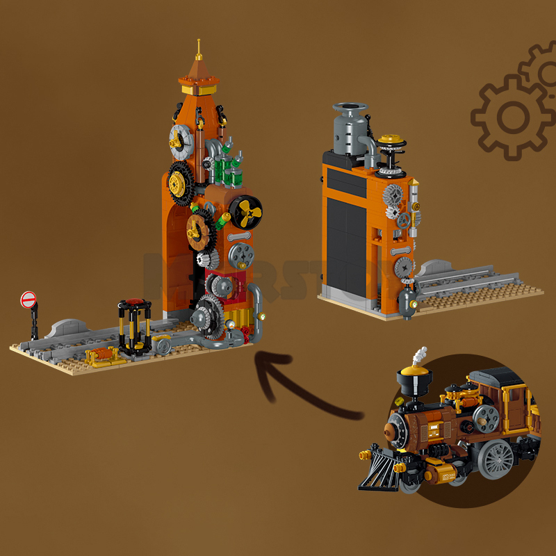 The Steampunk Train Bookend-marstoy