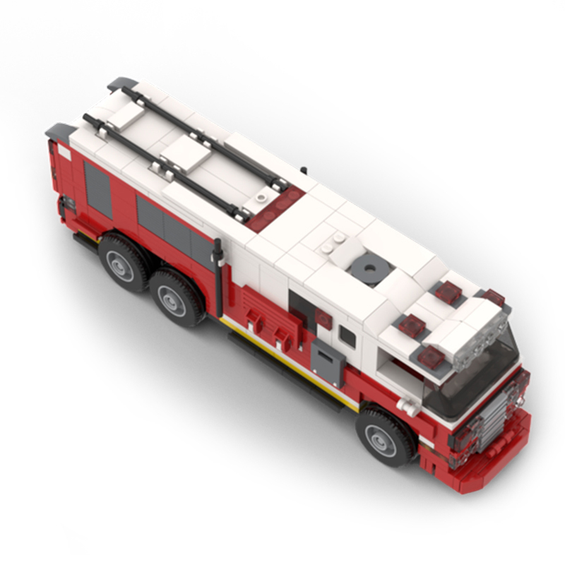 Moc The Firetruck Rescue Squad Style-marstoy