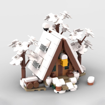 Moc The Mini  A-Frame Cabin - Winter Version-marstoy