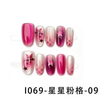 ทำเล็บไฮเอนด์     1069-ดาวสีชมพูกริด-09