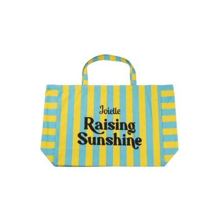 Joielle Raising Sunshine Striped Tote Bag | Large Capacity Canvas Shopping Bag