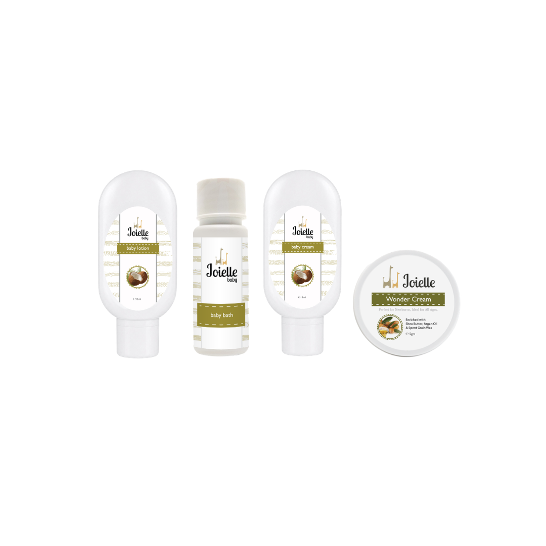 Joielle Petite Set Baby Cream + Top to Toe + Oil + Natural Rub + Wonder Cream / Joielle Petite Set Natural Rub + Baby Cream + Wonder Cream / Joielle Petite Set VCO Cream + VCO Bath + VCO Lotion + Wonder Cream