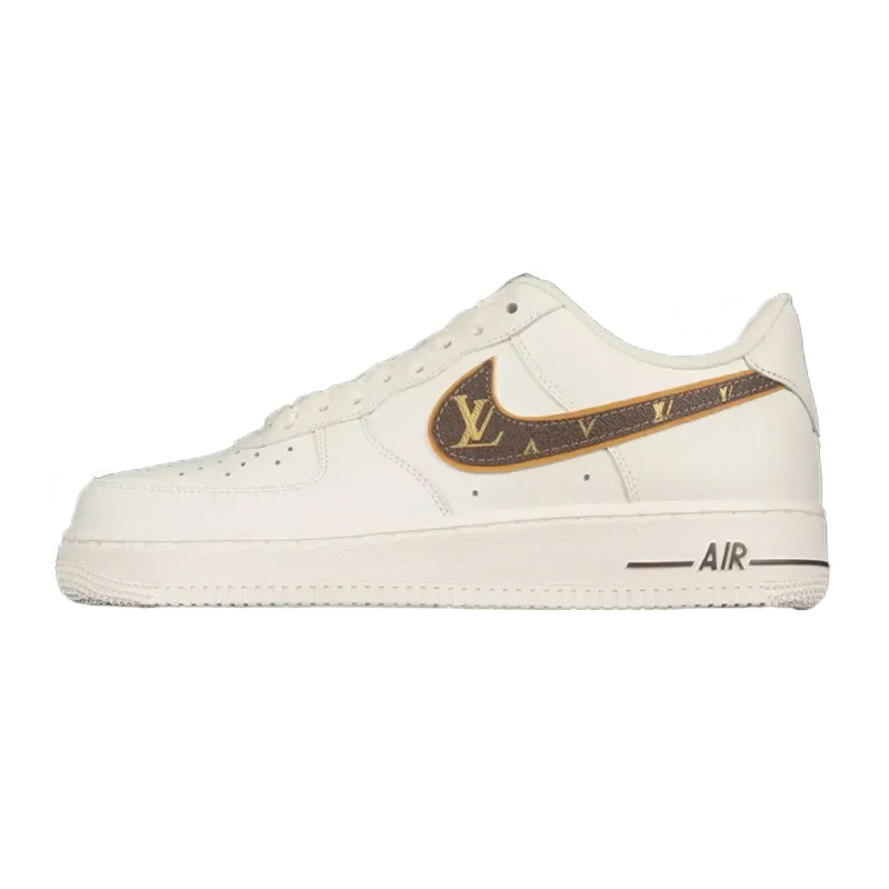 LOUIS VUITTON X NIKE AIR FORCE 1 07 LOW RICE WHITE SHOES SNEAKERS