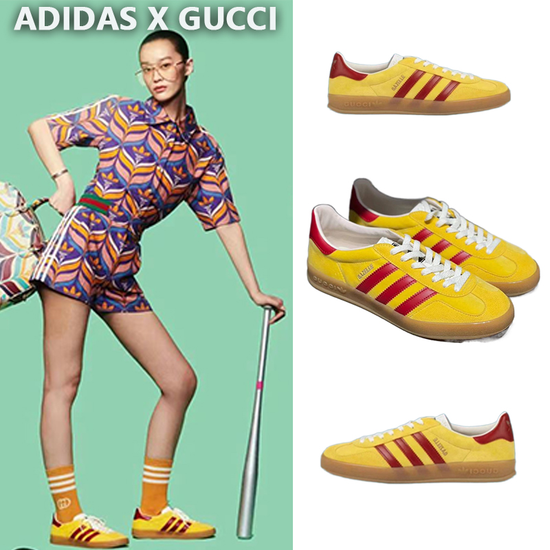 【GUCCI】× ADIDASコラボ Gazelle スニーカー(黄色)
