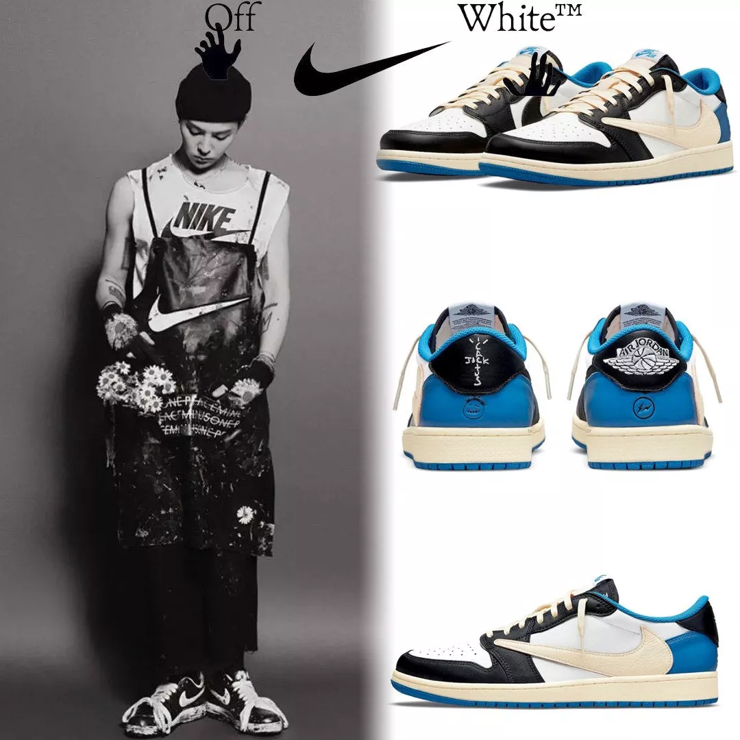 ★NIKE★送関込★激レア確定！世界が欲しがるプレミアムな一足♪ G-DRAGONジョイント名TS X AJ1 MILITARY BLUE 稲妻のとげローカット