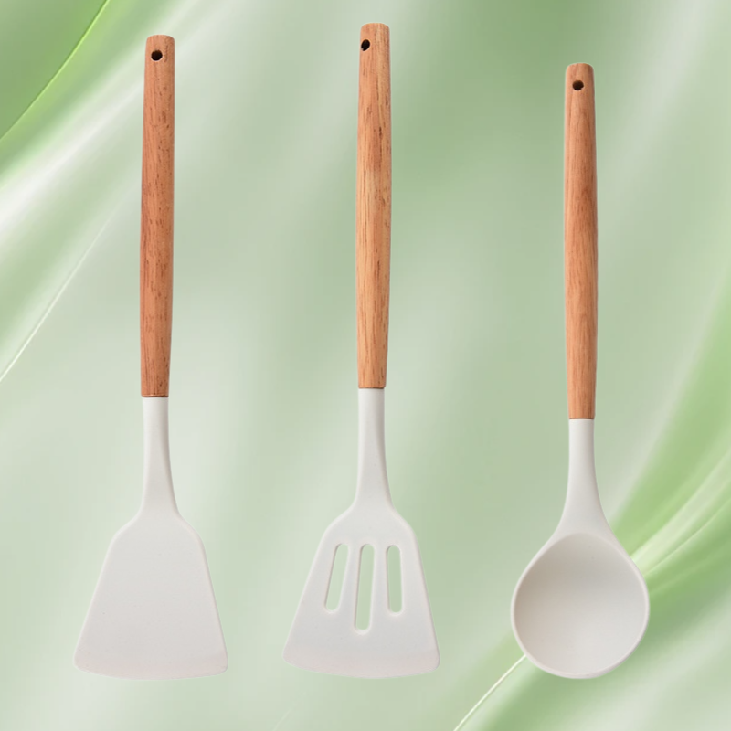 Fits the hand Cooking Spoon Kitchen Spoon Spatula not easily deformed Thickening Curved Handle flexi