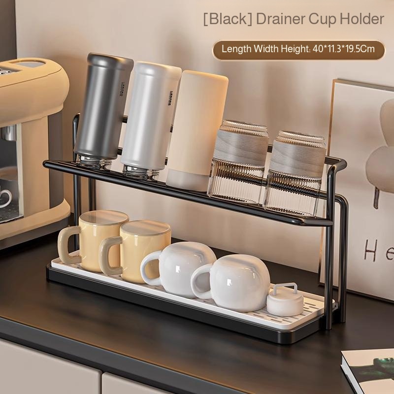 Cup rack storage rack kitchen table countertop glass cup tea cup coffee water cup double layer drain