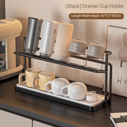 Cup rack storage rack kitchen table countertop glass cup tea cup coffee water cup double layer drain
